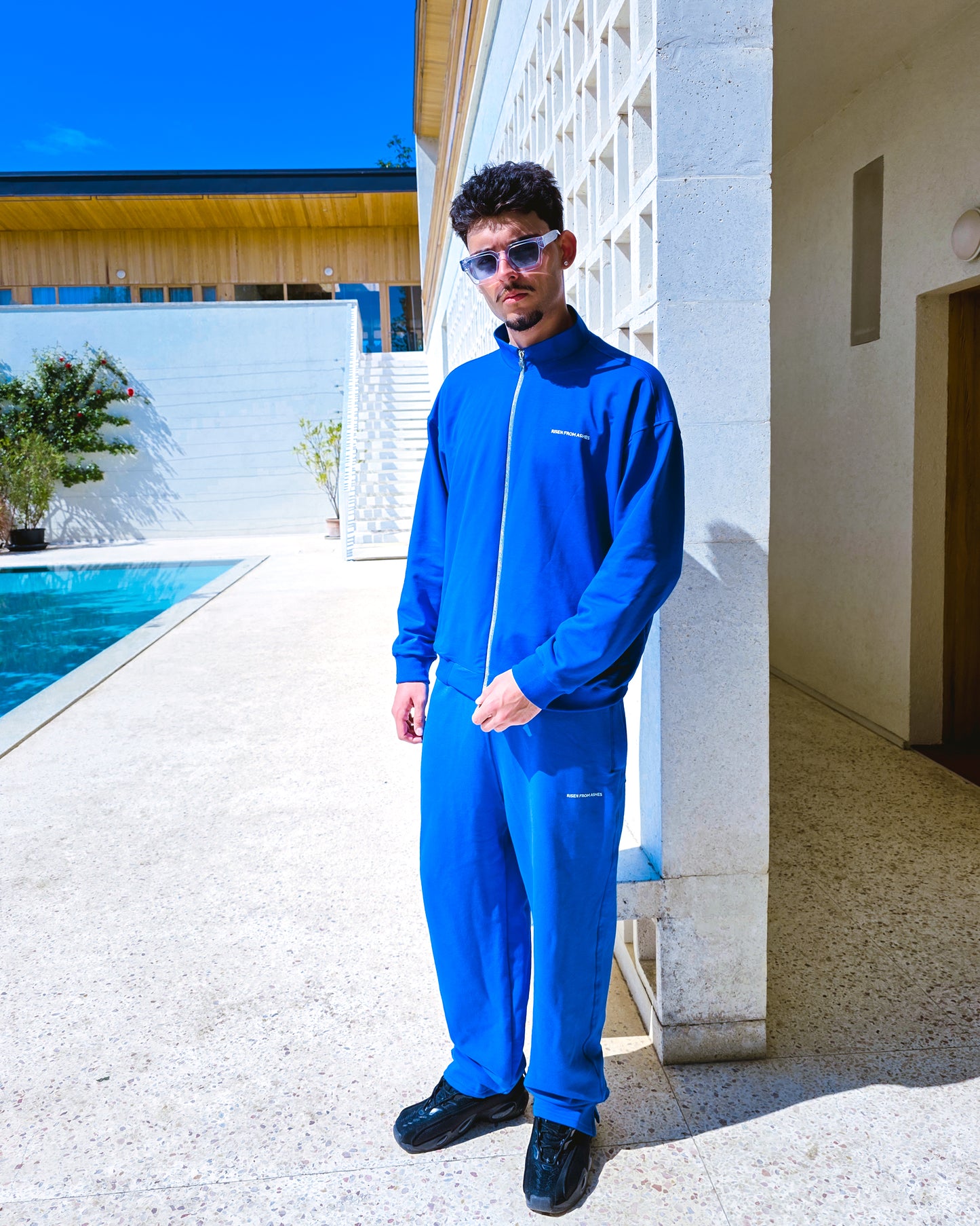 AUTHENTICUM CUFFED TRACK JACKET BLUE