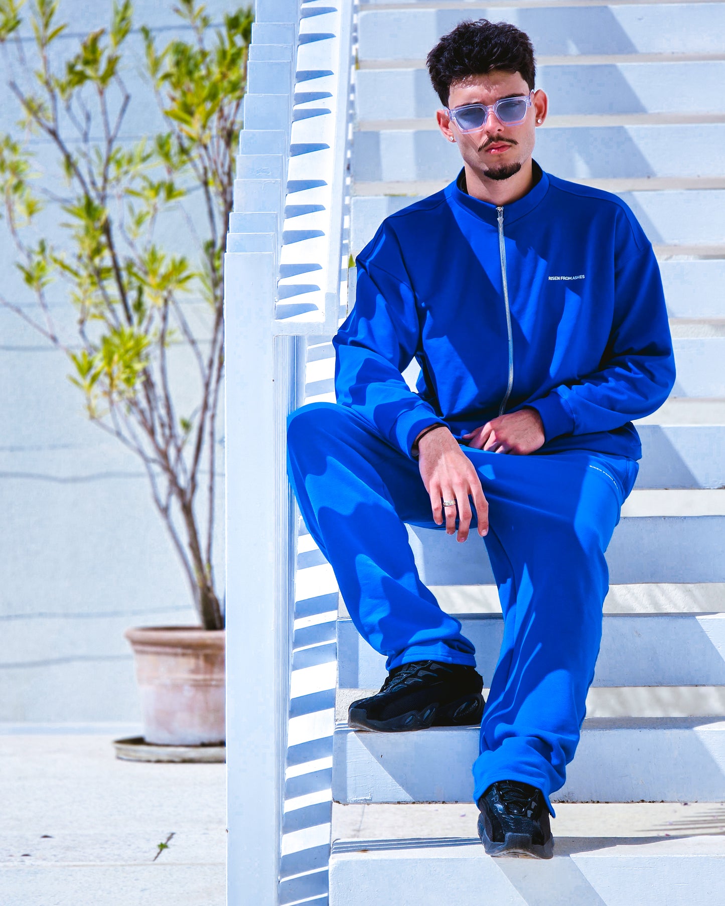AUTHENTICUM CUFFED TRACK JACKET BLUE