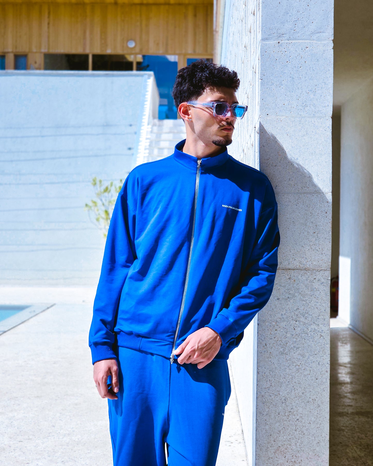 AUTHENTICUM CUFFED TRACK JACKET BLUE