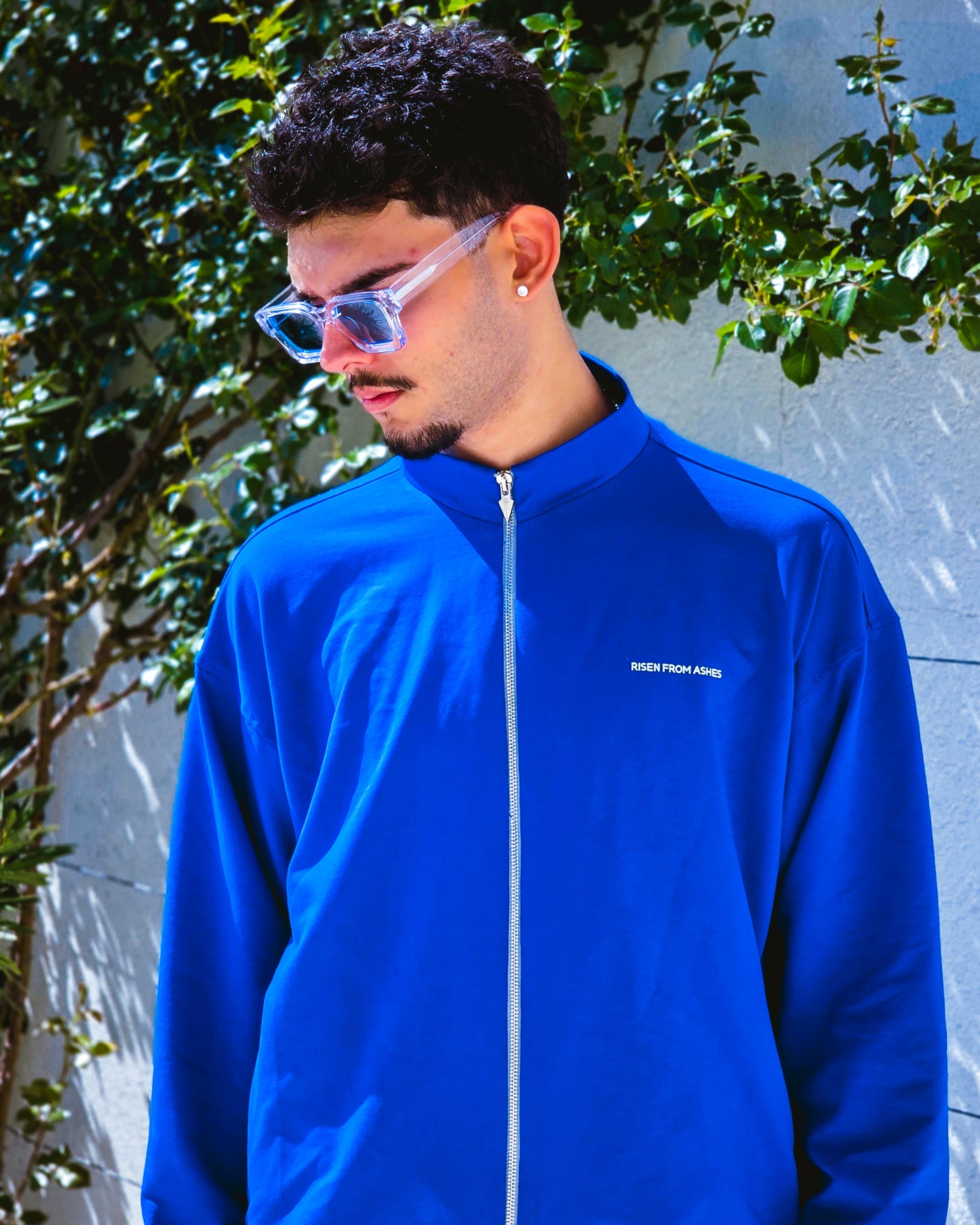 AUTHENTICUM CUFFED TRACK JACKET BLUE