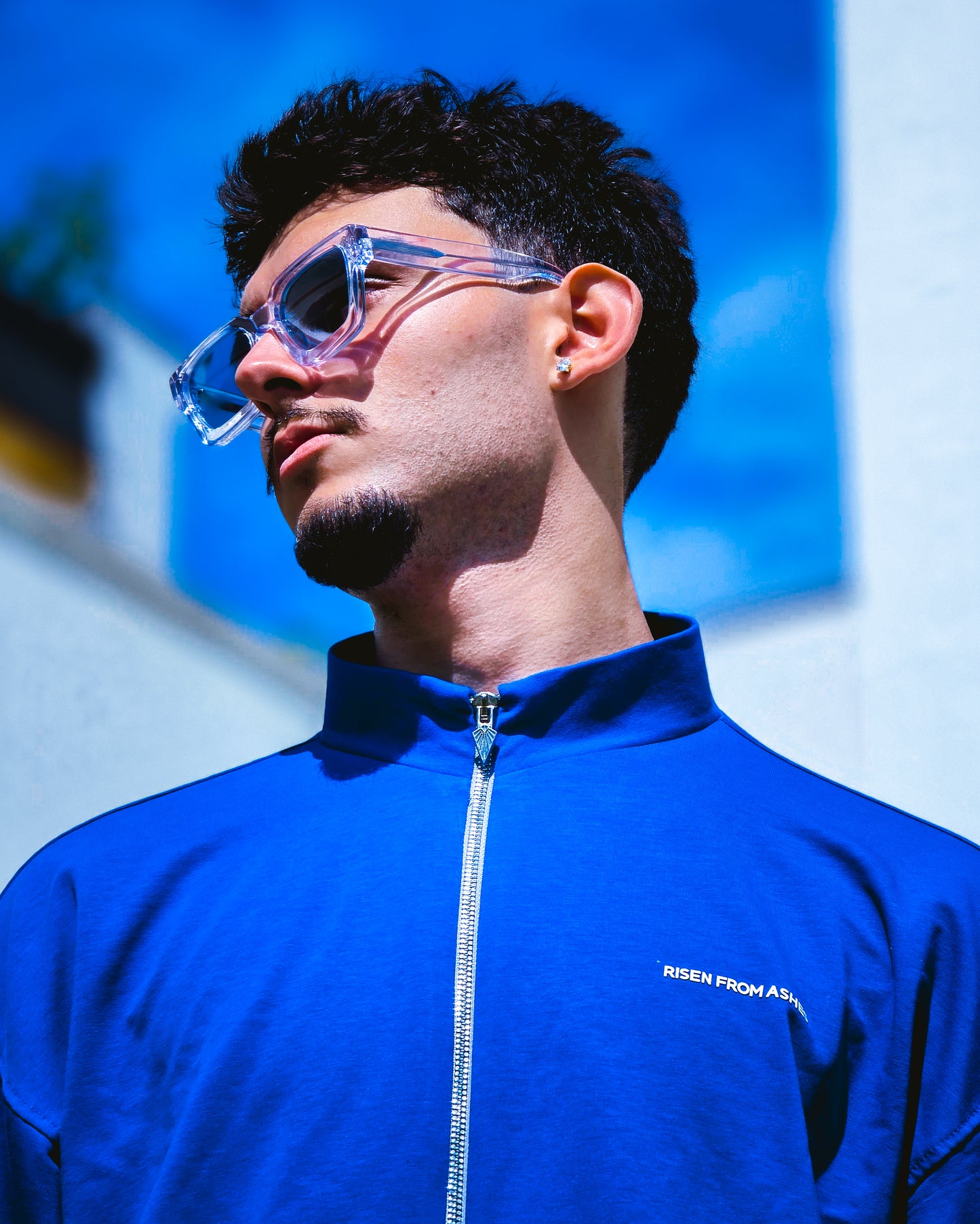 AUTHENTICUM CUFFED TRACK JACKET  BLUE